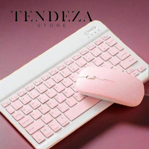 Teclado + Mouse Inalámbrico Recargable con Bluetooth para Tablet y Celular