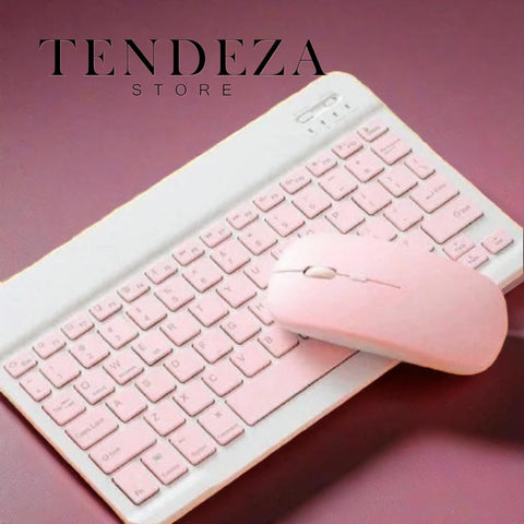 Image of Teclado + Mouse Inalámbrico Recargable con Bluetooth para Tablet y Celular